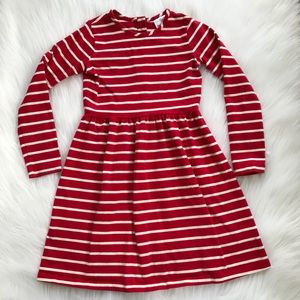Hanna Andersson Red Striped Girls Dress Size 130